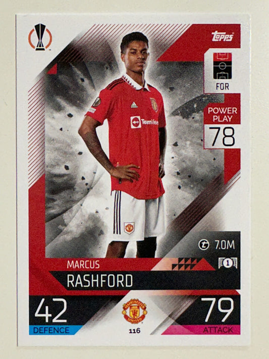 116. Marcus Rashford (Manchester United) – Topps Match Attax 2022:2023 card