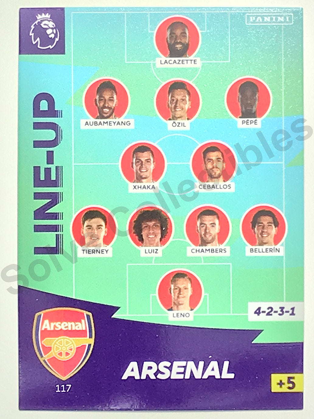 117. Arsenal Lineup Card – Panini Adrenalyn XL PL Football 2020:21