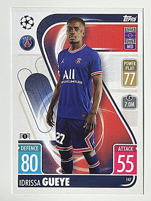 147.-Idrissa-Gueye-Paris-Saint-Germain-Match-Attax-2021-22-Topps-Football-Card