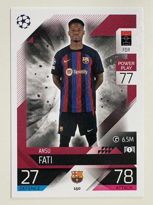 150. Ansu Fati (FC Barcelona) – Topps Match Attax 2022:2023 card