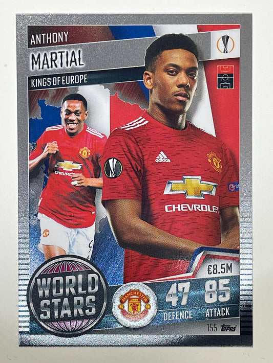 155. Anthony Martial (Manchester United) Football Card – Match Attax 101 2021 Card