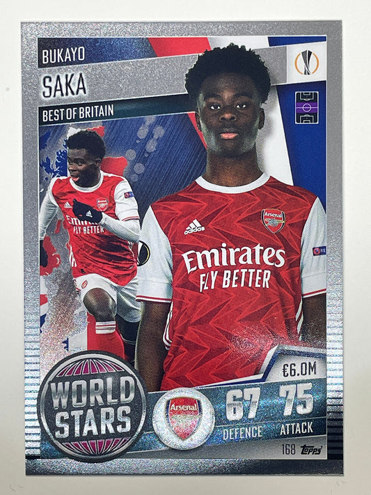 168. Bukayo Saka (Arsenal) Football Card – Match Attax 101 2021 Card