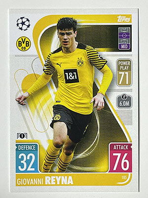 185.-Giovanni-Reyna-Borussia-Dortmund-Match-Attax-2021-22-Topps-Football-Card