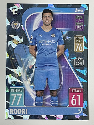019 Rodri Crystal Foil Parallel (Manchester City) Match Attax 2021/22 ...