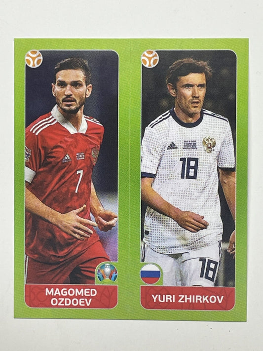 208a:b. Magomed Ozdoev & Yuri Zhirkov (Russia) – Euro 2020 Stickers