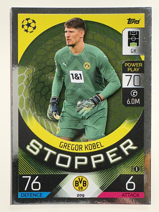 209. Gregor Kobel (Borussia Dortmund) – Stopper – Topps Match Attax 2022:2023 card