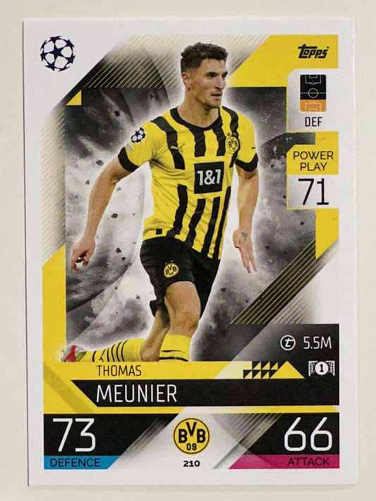 210. Thomas Meunier (Borussia Dortmund) – Topps Match Attax 2022:2023 card