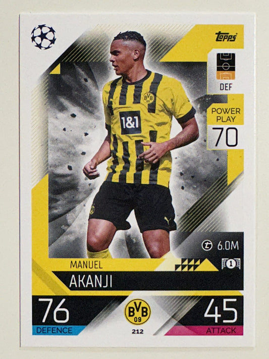 212. Manuel Akanji (Borussia Dortmund) – Topps Match Attax 2022:2023 card