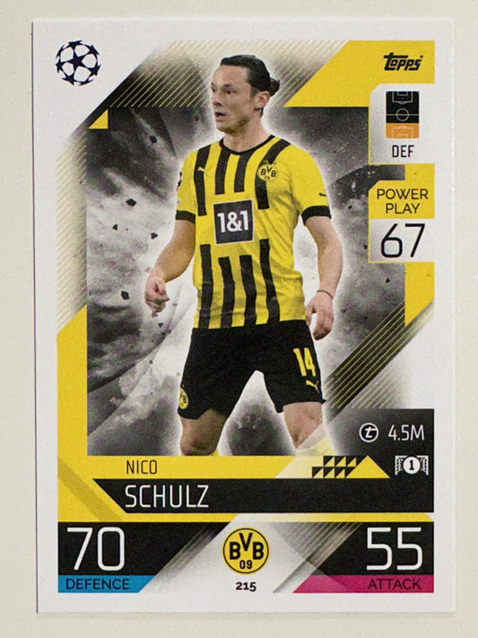215. Nico Schulz (Borussia Dortmund) – Topps Match Attax 2022:2023 card