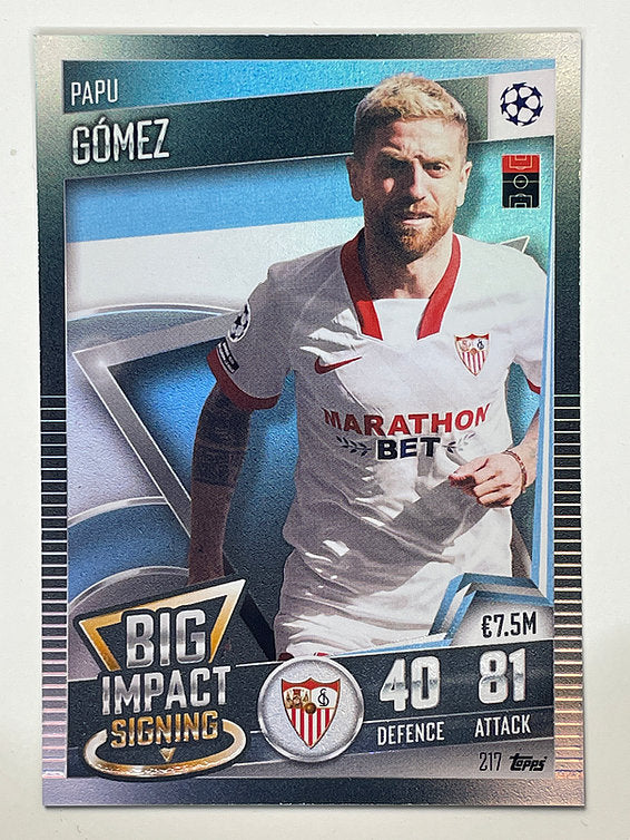 217. Papu Gomez (Sevilla FC) Football Card – Match Attax 101 2021 Card