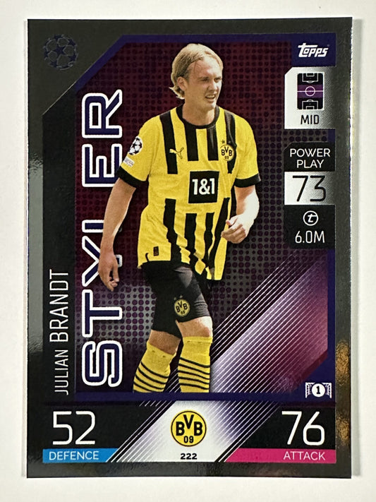222 Julian Brandt Styler (Borussia Dortmund) Topps Match Attax 2022:2023 Card