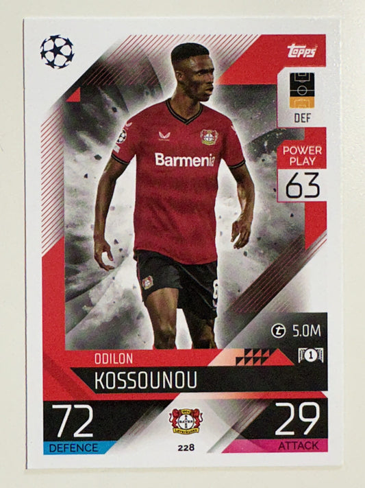 228. Odilon Kossounou (Bayer 04 Leverkusen) – Topps Match Attax 2022:2023 card