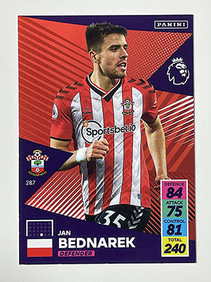 287.-Jan-Bednarek-Base-Football-Card-Panini-Adrenalyn-XL-2021-22