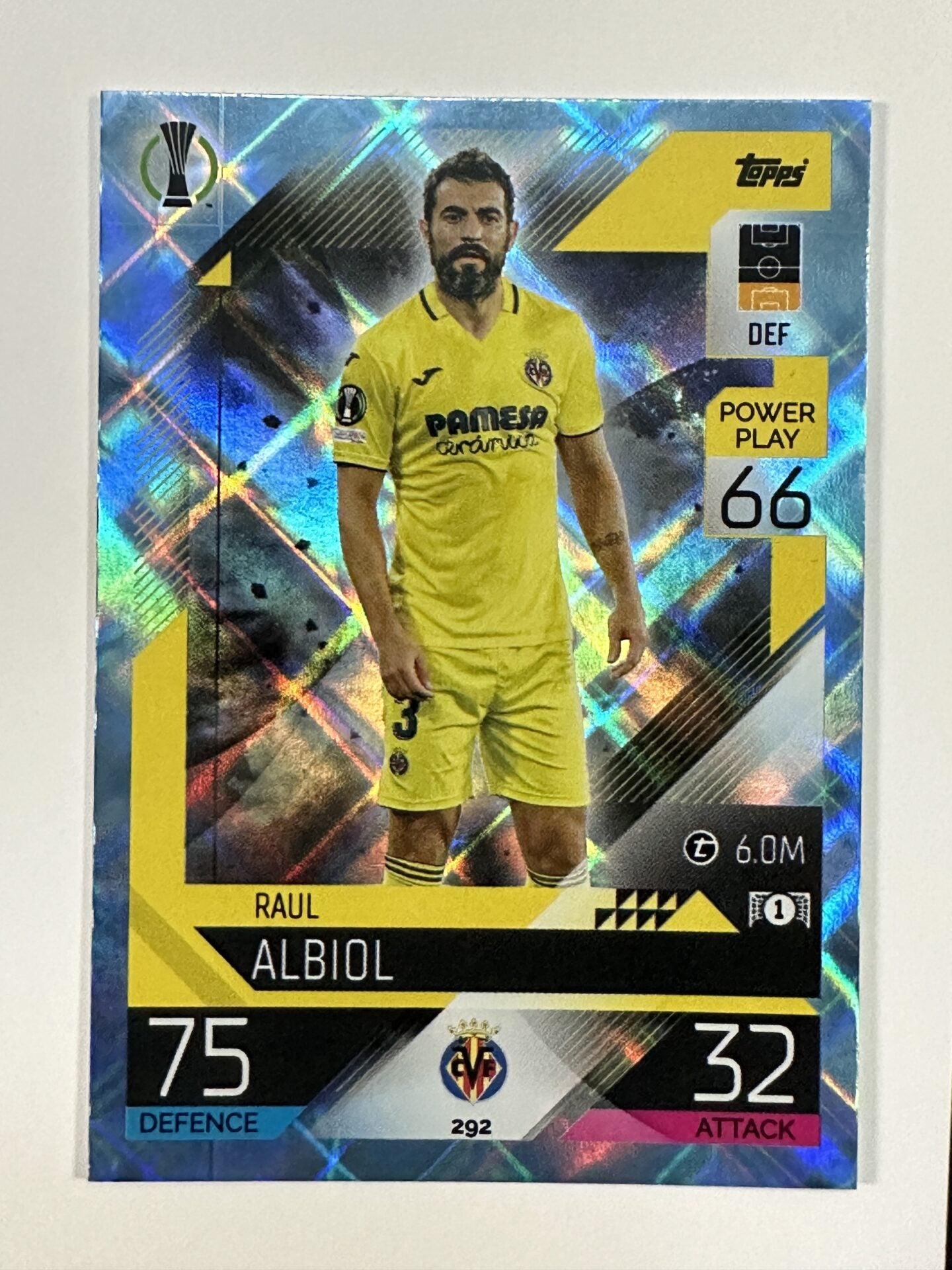 292 Raúl Albiol Base Crystal Foil Parallel (Villarreal) Topps Match At ...