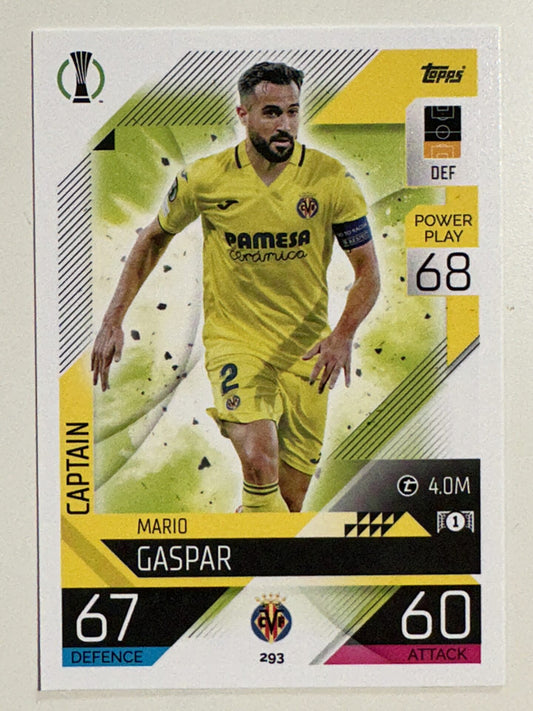 293. Mario Gaspar (Villarreal CF) – Captain – Topps Match Attax 2022:2023 card