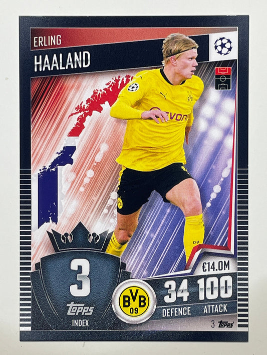 3. Erling Haaland (Borussia Dortmund) Football Card – Match Attax 101 2021 Card