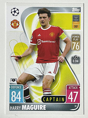 30.-Harry-Maguire-Captain-Manchester-United-Match-Attax-2021-22-Topps-Football-Card