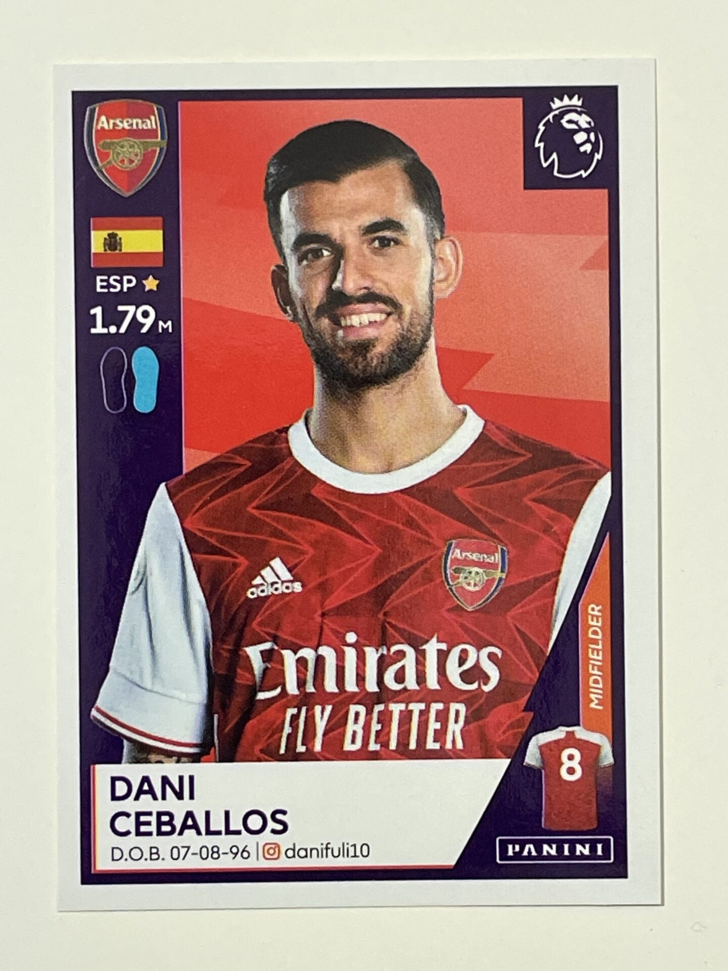 33 Dani Ceballos Sticker Arsenal Premier League 2021 Football Sticker