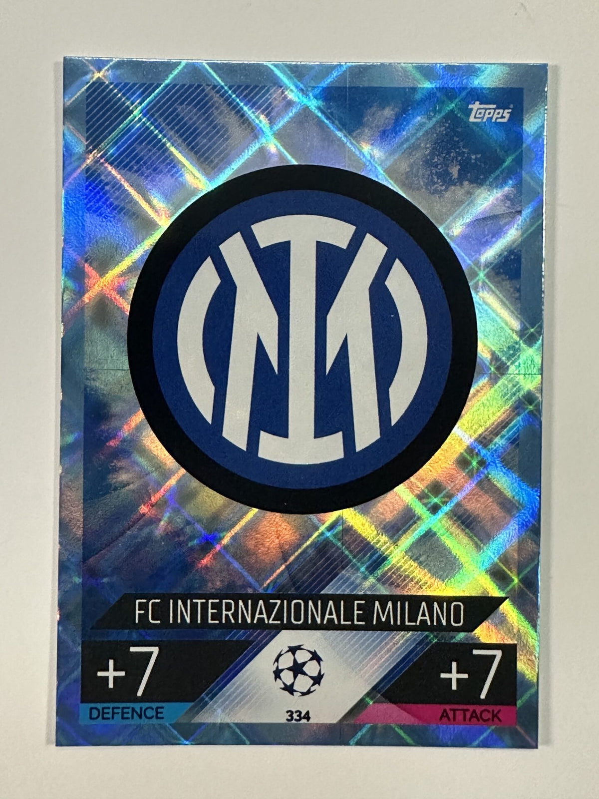 Milan R334 334 Team Badge Crystal Foil Parallel (Inter Milan) Topps Match Attax 2 ...