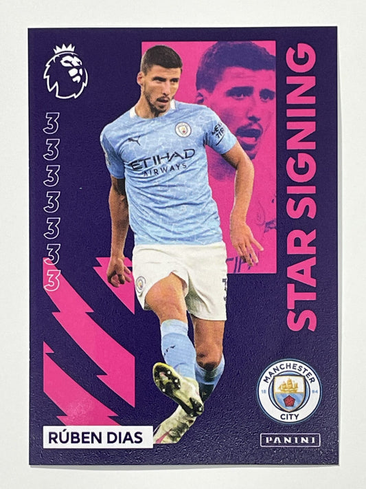 344 Ruben Dias Star Signing Sticker Manchester City Premier League 2021 Football Sticker