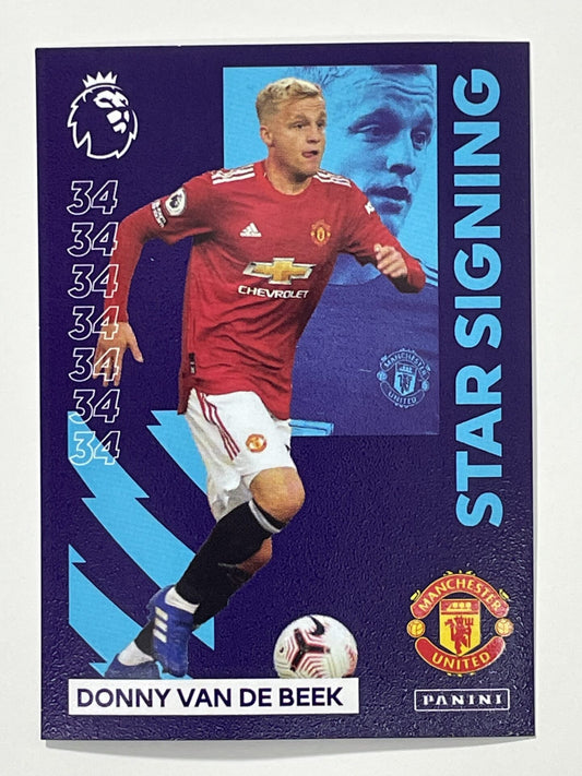 345 Donny Van De Beek Star Signing Sticker Manchester United Premier League 2021 Football Sticker