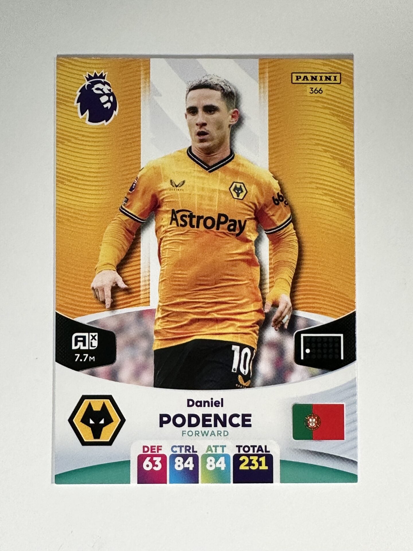 Panini Wolves 366 Daniel Podence Wolves Base Panini Premier League Adrenalyn XL 2024 ...