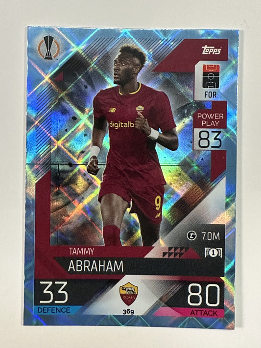 369 Tammy Abraham Base Crystal Foil Parallel (AS Roma) Topps Match Attax 2022:2023 Card