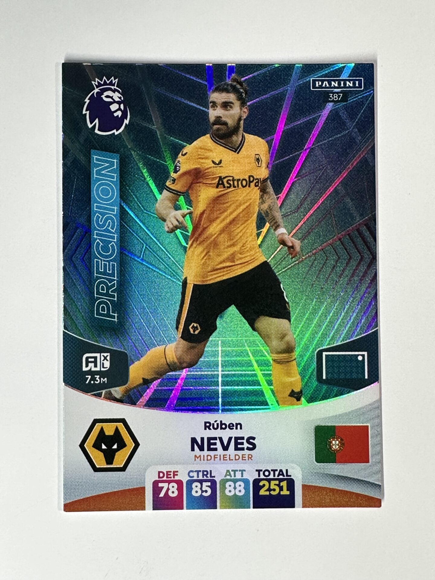 Panini Wolves 387 Ruben Neves Wolves Precision Panini Premier League Adrenalyn XL 20 ...