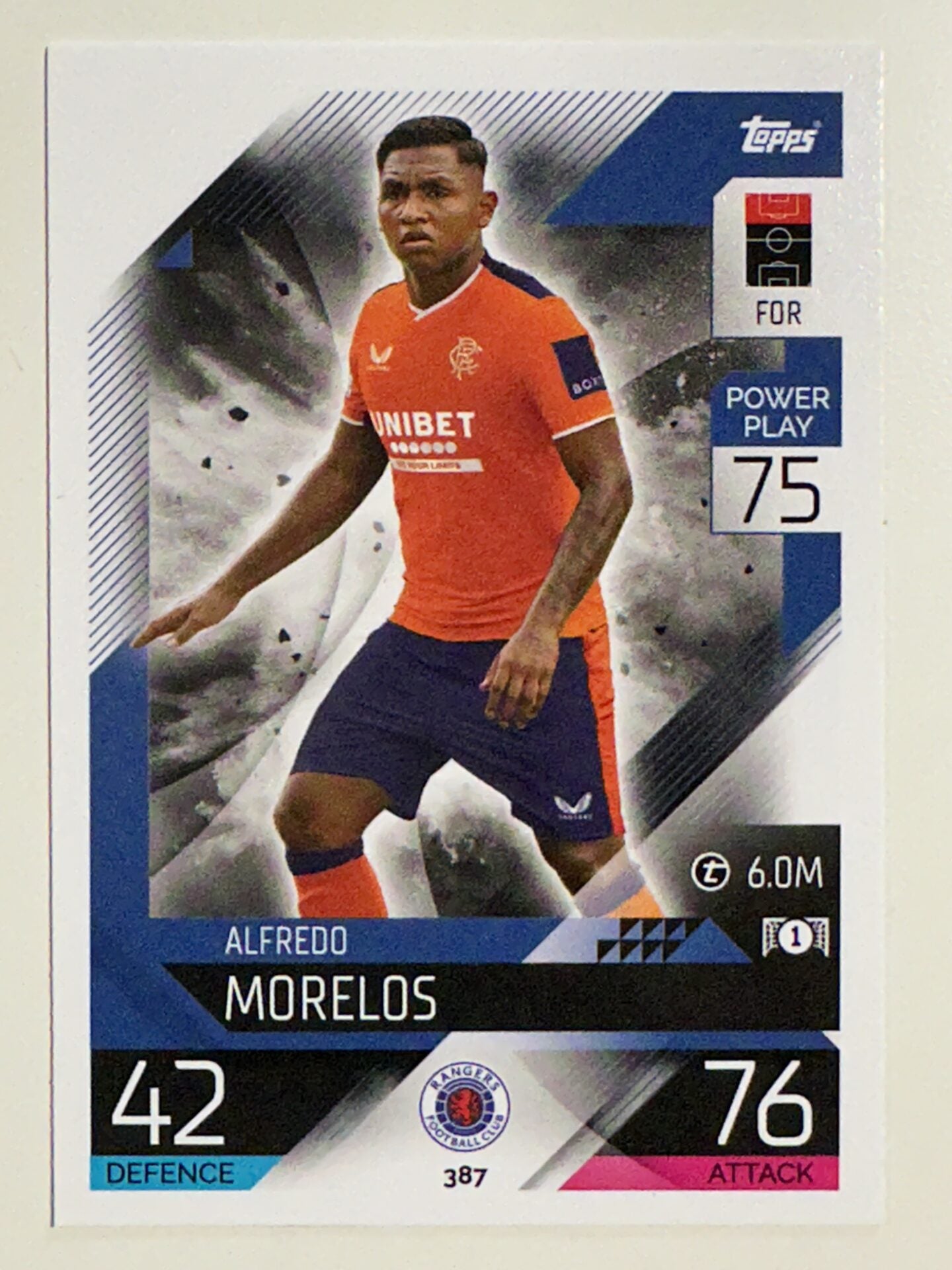 387. Alfredo Morelos (Rangers) – Topps Match Attax 2022:2023 card