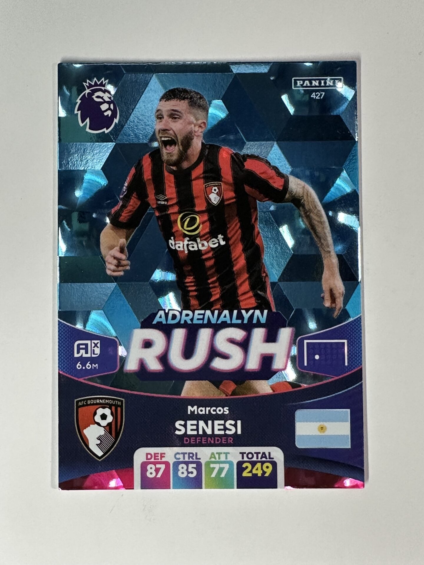 427 Marcos Senesi AFC Bournemouth Adrenalyn Rush Panini Premier League ...
