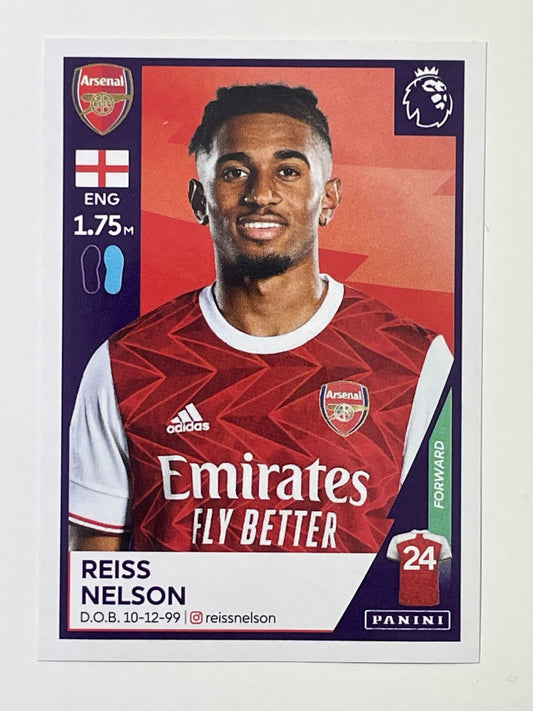 44 Reiss Nelson Sticker Arsenal Premier League 2021 Football Sticker