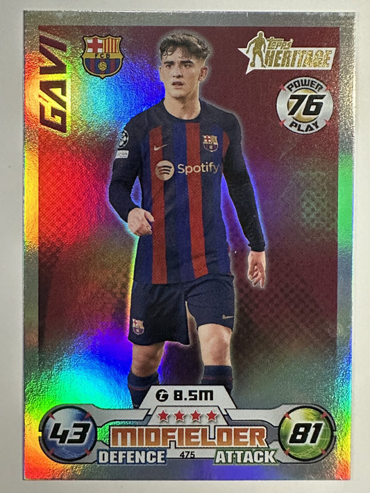 475 Gavi Heritage (Barcelona) Topps Match Attax 2022:2023 Card