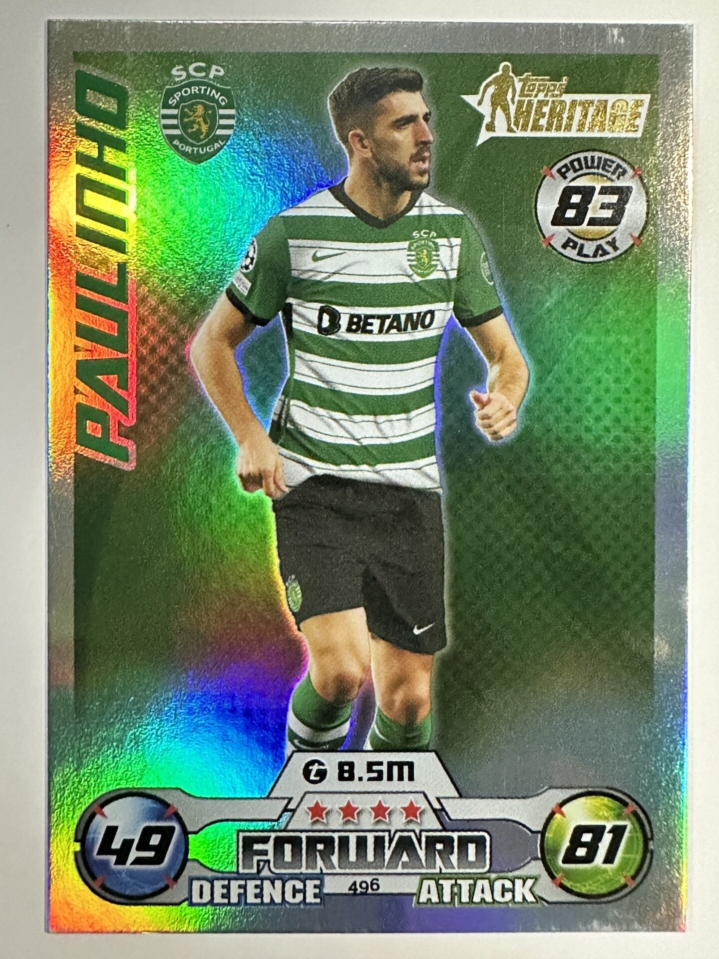 496 Palhinha Heritage (Sporting CP) Topps Match Attax 2022:2023 Card