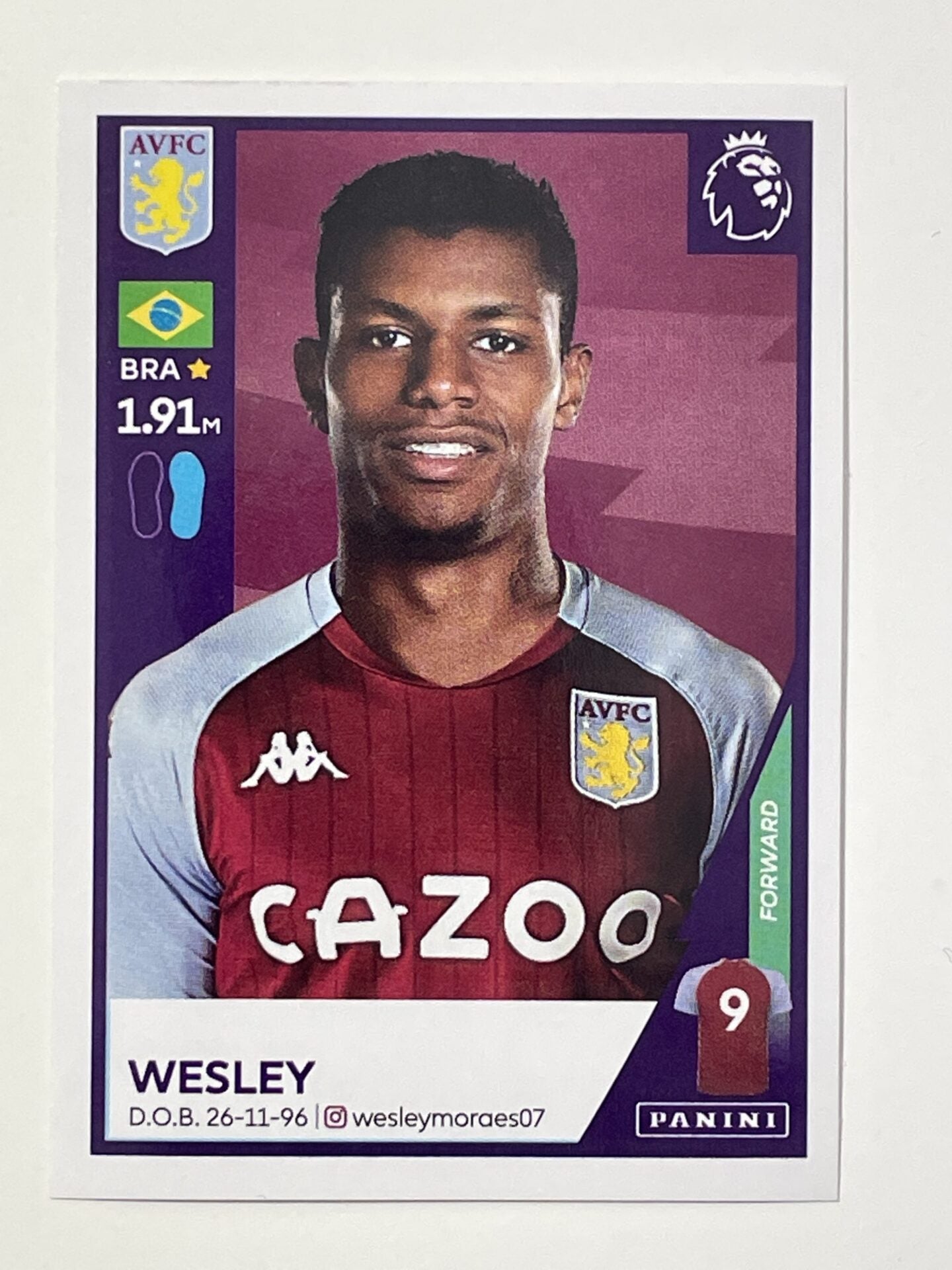 072 Wesley (Aston Villa) Premier League 2021 Stickers – Solve Collectibles