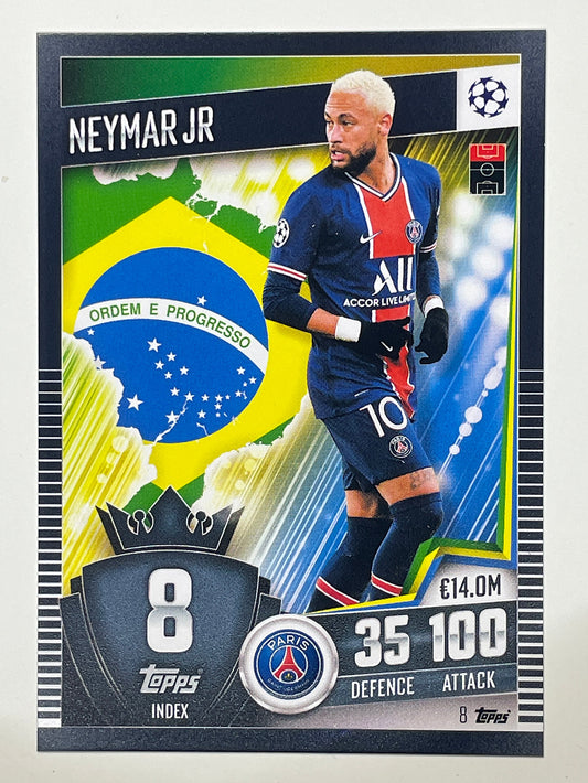 8. Neymar Jr (Paris Saint-Germain) Football Card – Match Attax 101 2021 Card