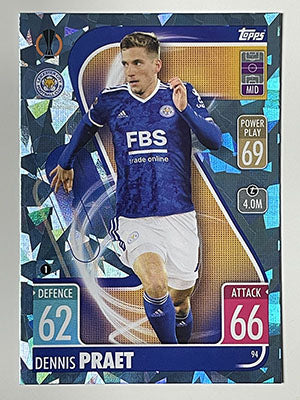 94.-Dennis-Praet-Crystal-Foil-Parallel-Leicester-City-Match-Attax-2021-22-Topps-Football-Card