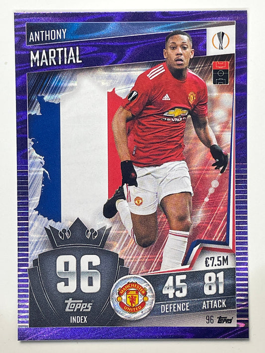 96. Anthony Martial (Manchester United) Football Card – Parallel Match Attax 101 2021 Card