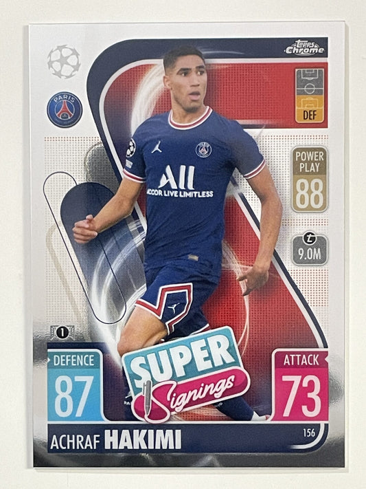Achraf Hakimi Super Signings PSG Topps Match Attax Chrome 2021 2022 Football Card