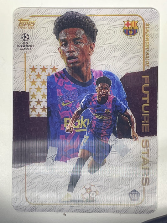 Alejandro Balde Barcelona Future Stars Rookie Topps Gold 2021 UEFA Champions League Football Card