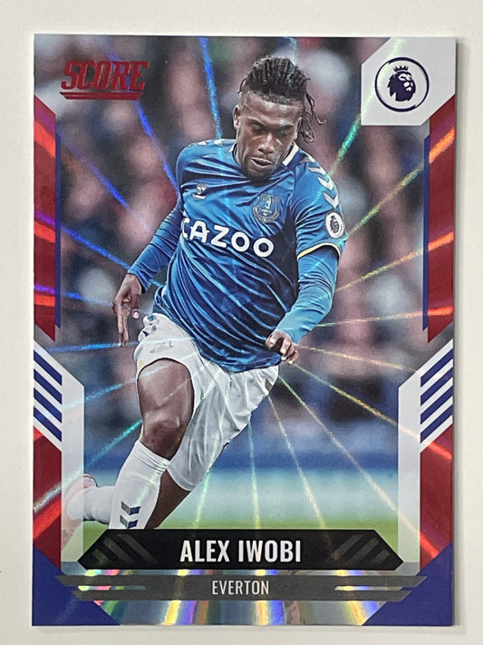 Alex Iwobi Everton Base Red Laser Parallel Panini Premier League Score 2021 2022