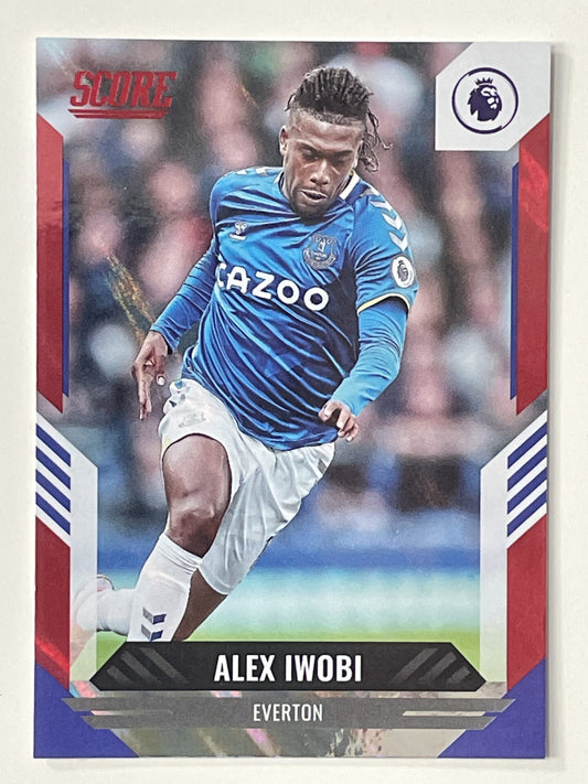 Alex Iwobi Everton Base Red Lava Parallel Panini Premier League Score 2021 2022