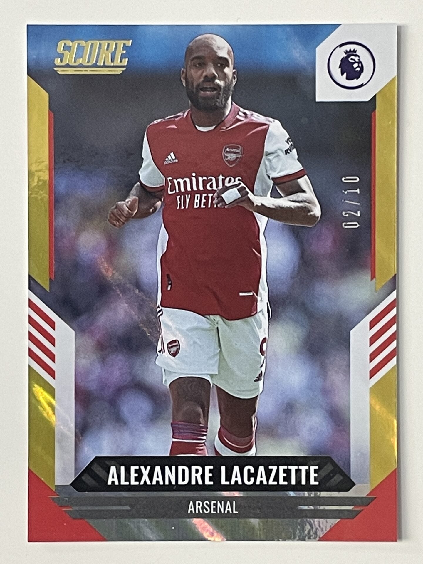 Alexandre Lacazette Arsenal Base Gold Lava Parallel Panini Premier League Score 2021 2022