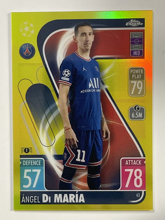 Angel Di Maria Yellow Parallel Topps Match Attax Chrome 2021 2022