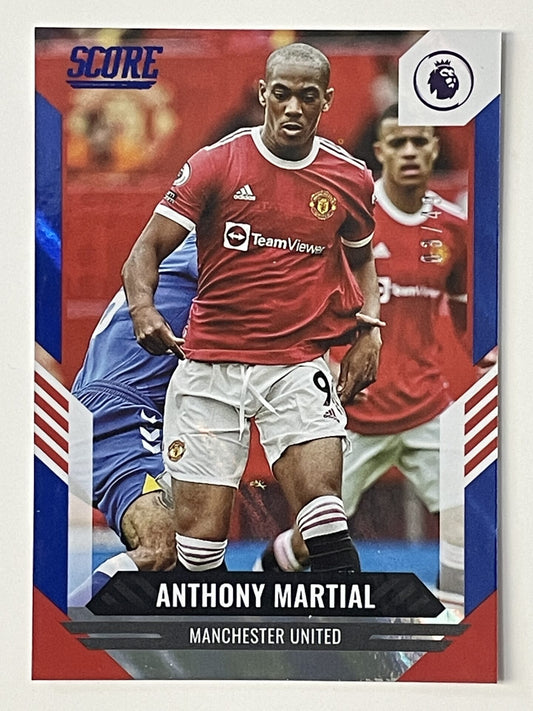 Anthony Martial Manchester United Base Blue Lava Parallel Panini Premier League Score 2021 2022