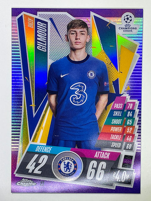 Billy Gilmour Purple Parallel 19:299 Topps Chrome Match Attax card Football