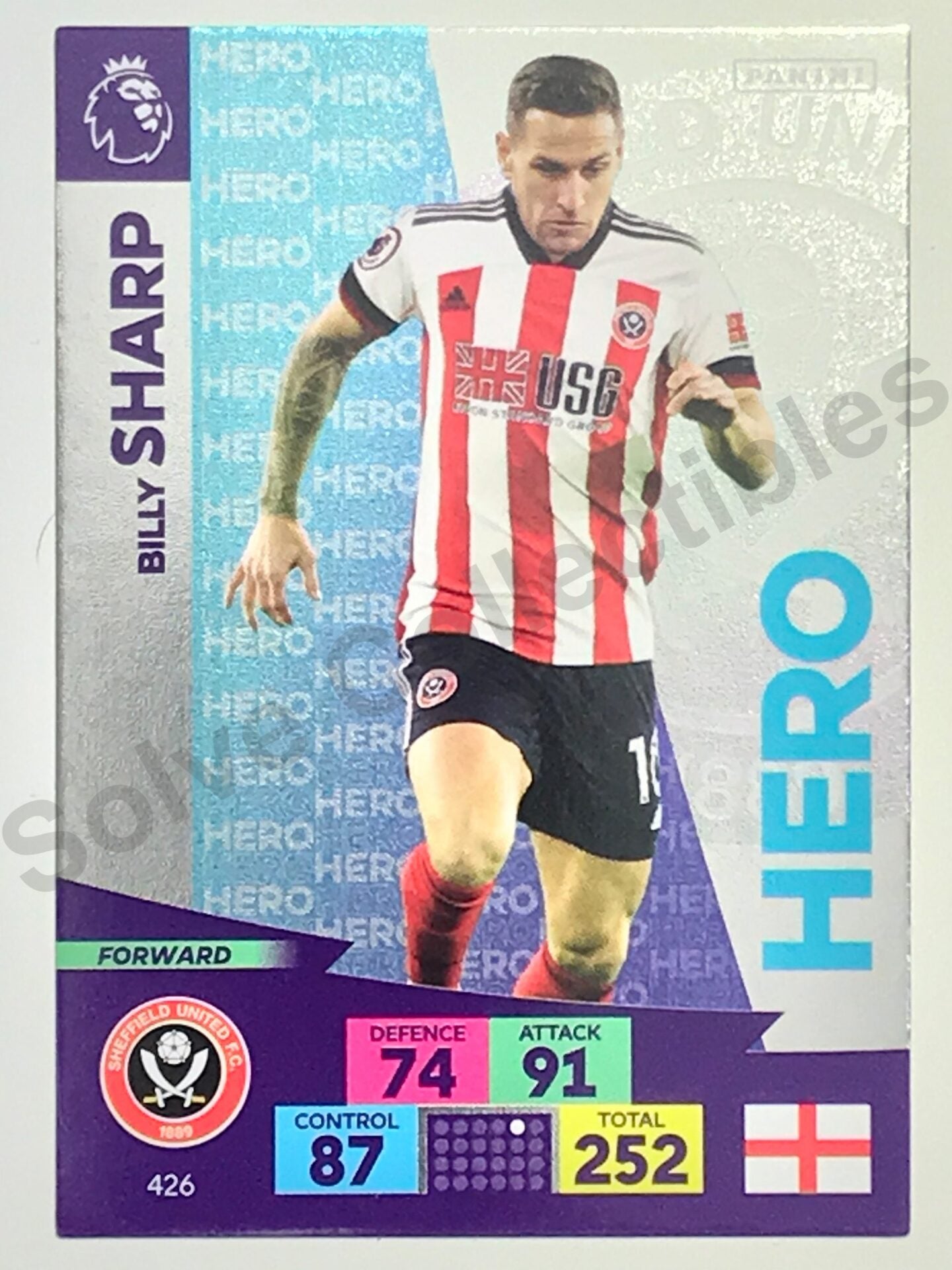 426 Billy Sharp Hero (Sheffield United) Premier League Adrenalyn XL 20 ...