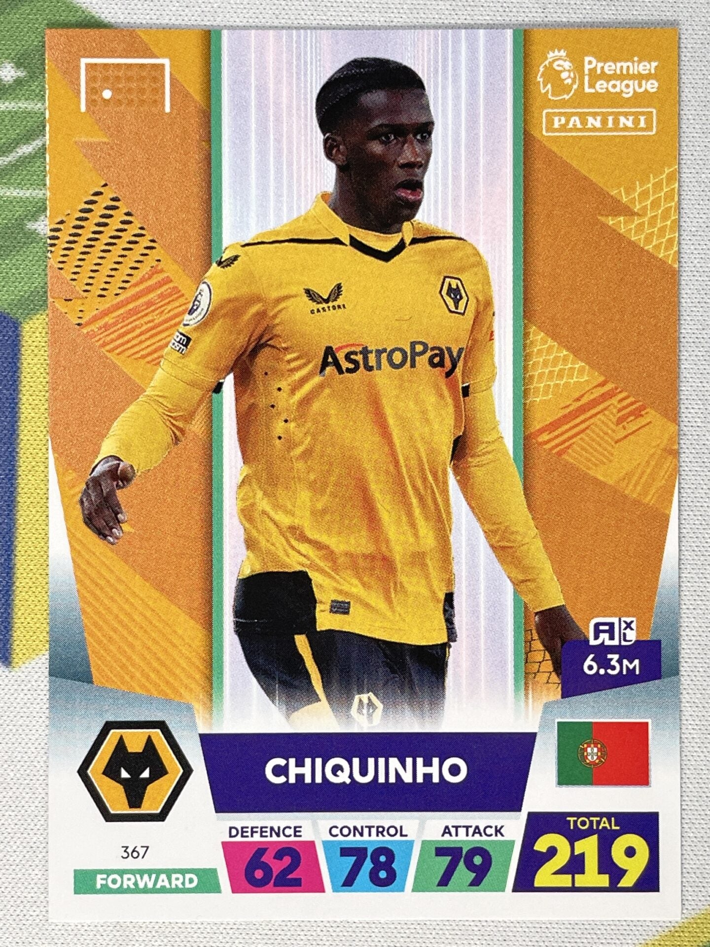 Panini Wolves 367 Chiquinho Wolves Base Panini Premier League Adrenalyn XL 2023 Card ...