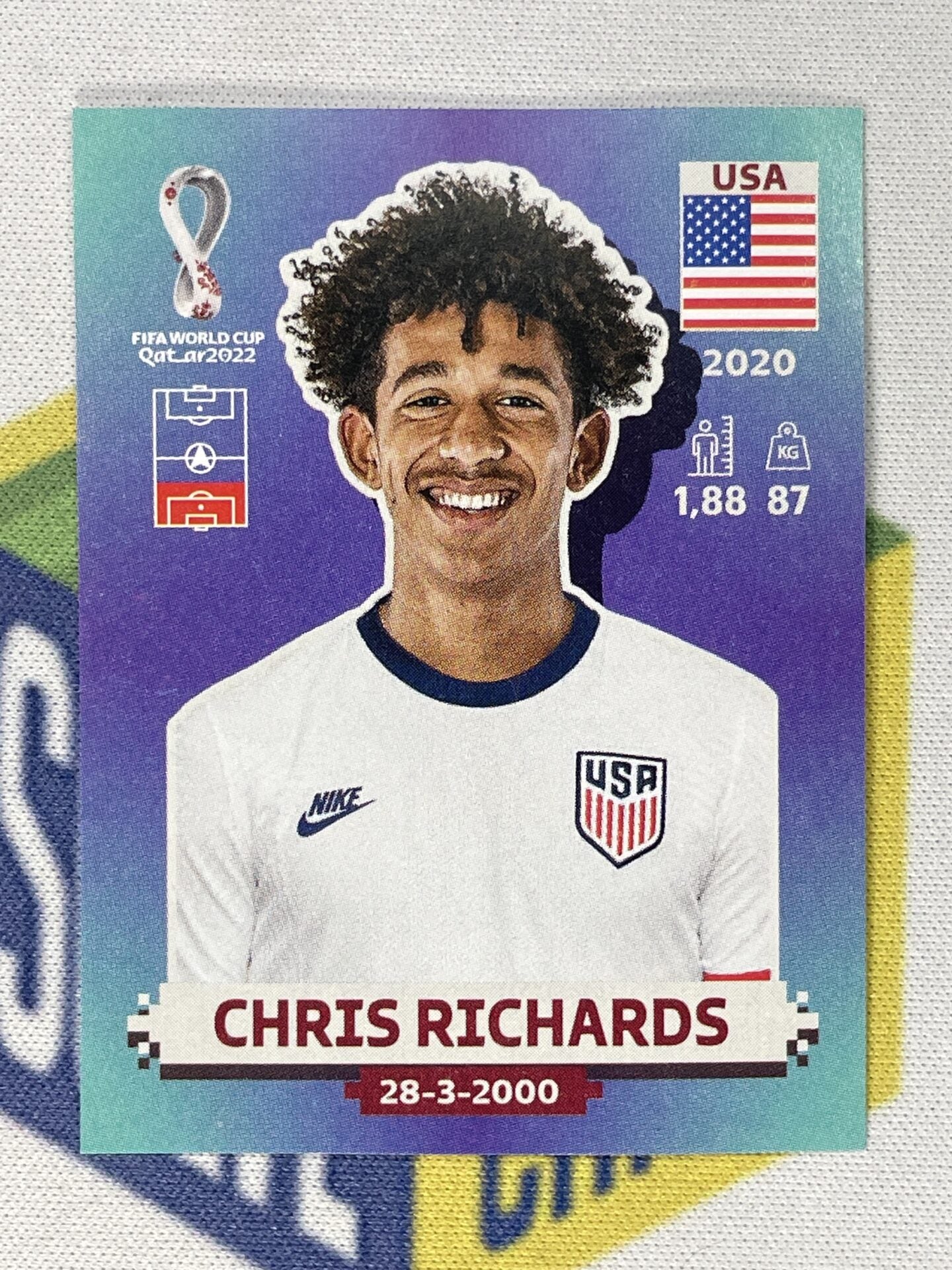 USA7 Chris Richards (United States) Panini World Cup 2022 Sticker ...