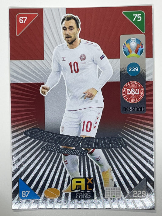 Christian Eriksen Fans Favourites (Denmark) Football Card – Euro 2020 Adrenalyn XL