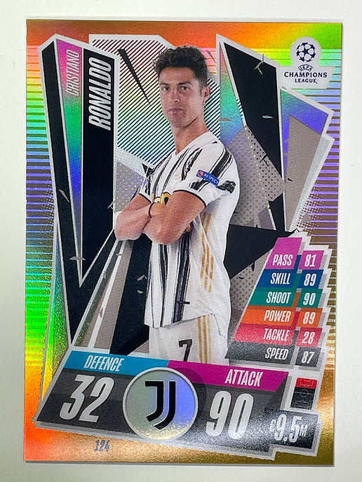 Cristiano Ronaldo Gold Parallel 12:50 Topps Chrome Match Attax card Football